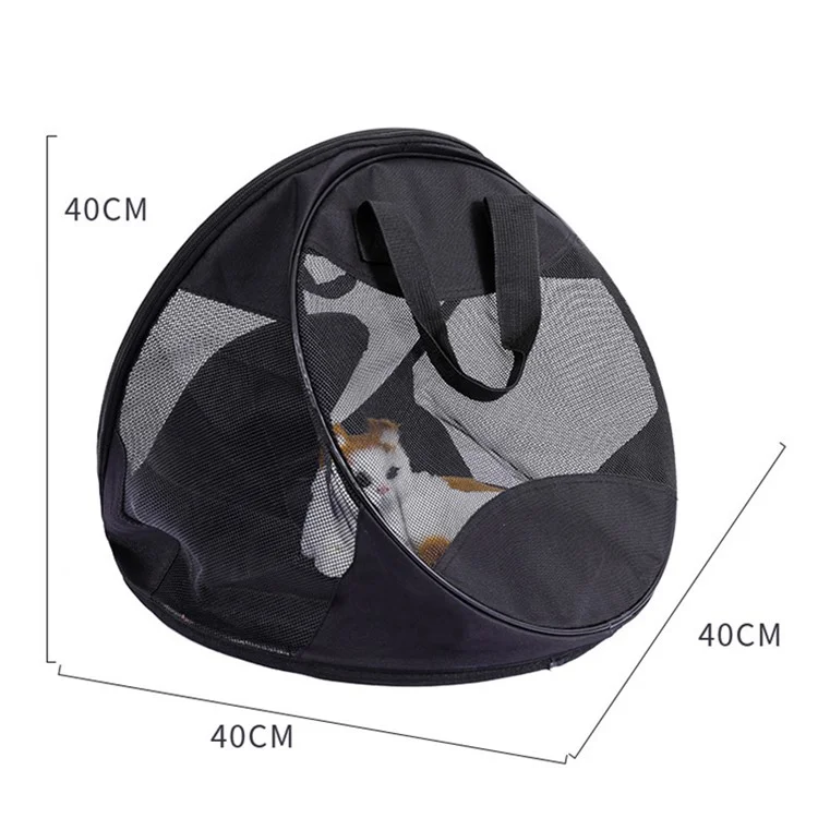 Triangle Cat Carrier Bag Portable Foldable Pet Bag Case Oxford Fabric+PVC Mesh Cat Products - Green
