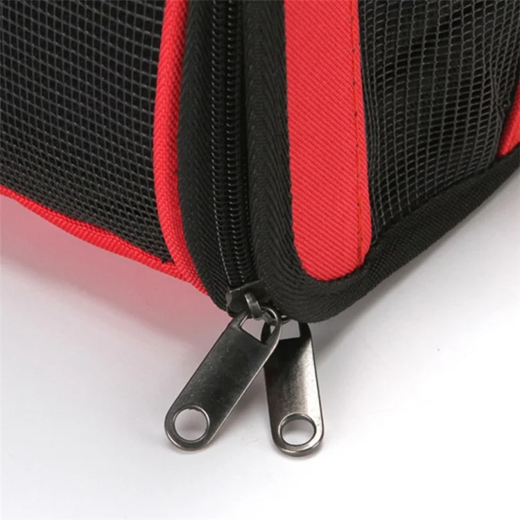 JM0809212 Size L Breathable Mesh Pet Carrier Tote Bag 600D Oxford Cloth Dog Cat Carrying Bag - Grey