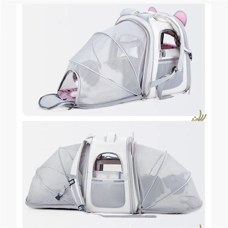 BAOSIMAO BD Series Cat Backpack Carrier Dual Sides Expandable Breathable Pet Backpack - Bege