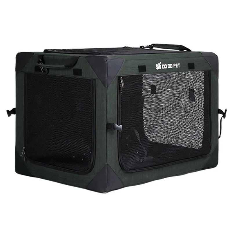 DODOPET CG Series Size M Breathable Pet Gift Cage Home Car Camping Foldable Dog Cat Cage - Green