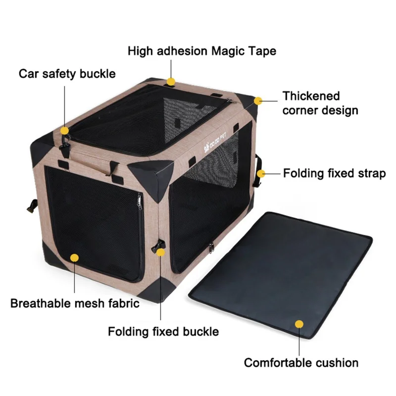 DODOPET CG Series Size M Breathable Pet Gift Cage Home Car Camping Foldable Dog Cat Cage - Green