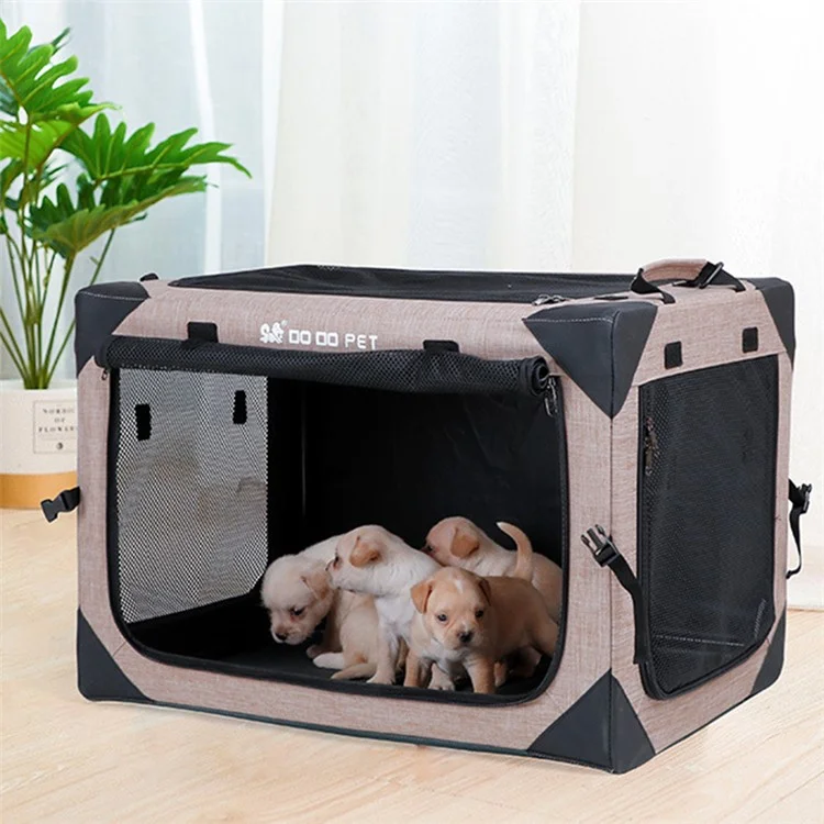 DODOPET CG-Serie Größe L 600D Oxford-Tuch faltbarer Haustierkäfig Heim-Auto-Camping-Hund Katze Käfig - Khaki