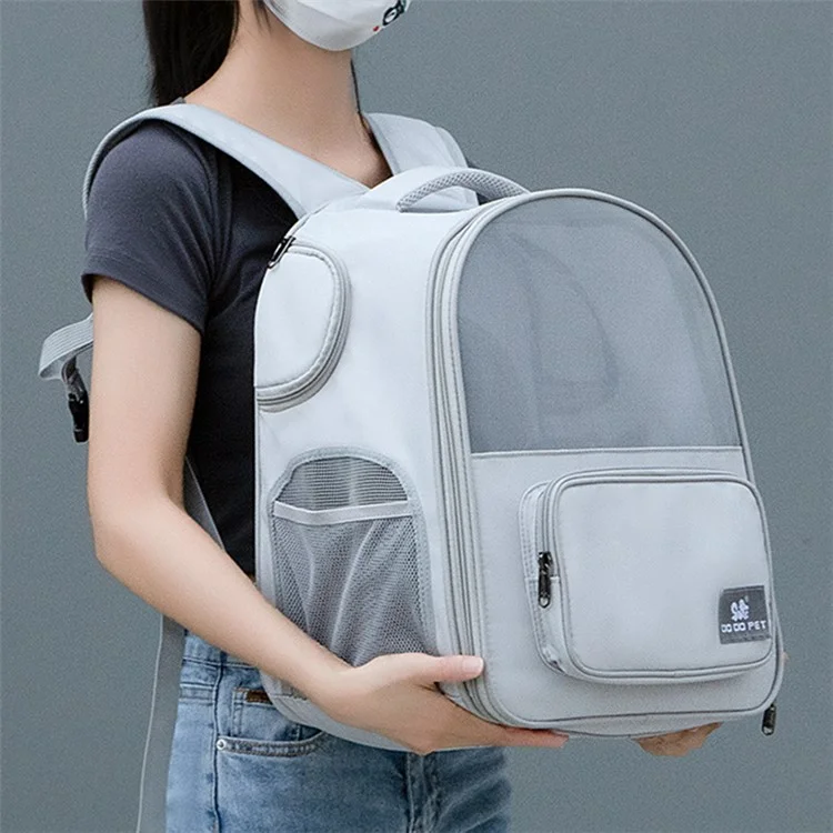 DODOPET BB Series Expandable Large Capacity Pet Backpack Portable Carrying Bag for Dogs, Cats - Grey
