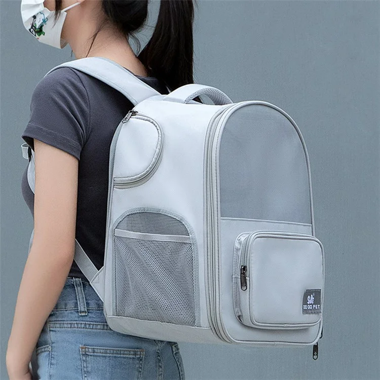 DODOPET BB Series Expandable Large Capacity Pet Backpack Portable Carrying Bag for Dogs, Cats - Grey