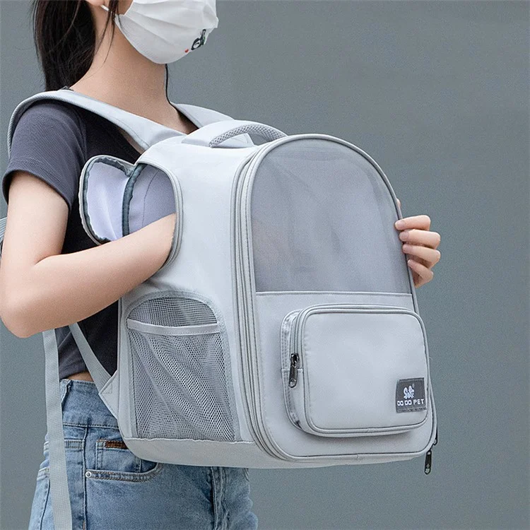 DODOPET BB Series Expandable Large Capacity Pet Backpack Portable Carrying Bag for Dogs, Cats - Grey