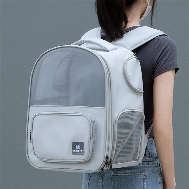 DODOPET BB Series Expandable Large Capacity Pet Backpack Portable Carrying Bag for Dogs, Cats - Grey