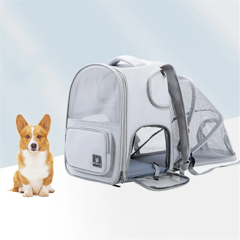 DODOPET BB Series Expandable Large Capacity Pet Gift Backpack Portable Carrying Bag for Dogs, Cats - Green