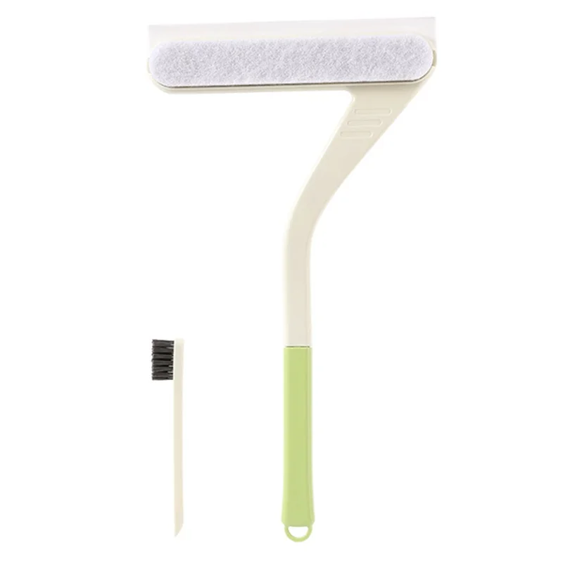 Glass Scraper PP+TPR+Sponge Cleaning Brush Window Squeegee Wiper Tile Cleaner - Green