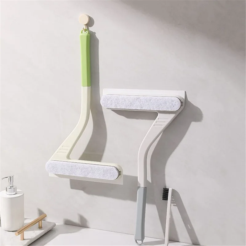 Glass Scraper PP+TPR+Sponge Cleaning Brush Window Squeegee Wiper Tile Cleaner - Green