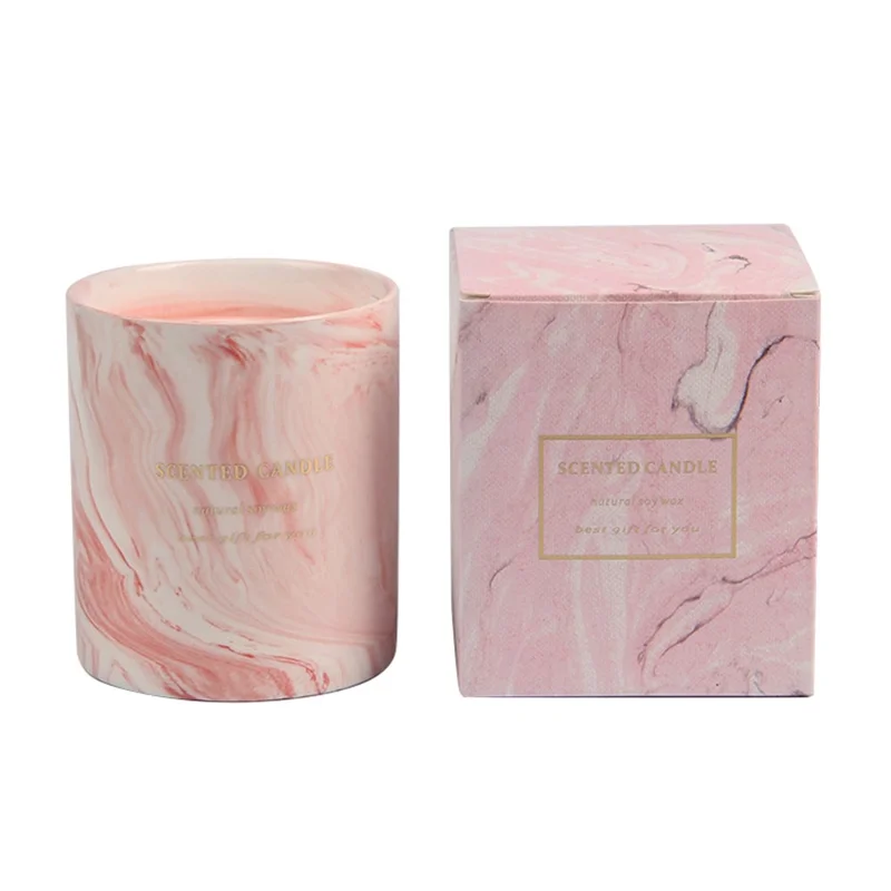 XY186 Scented Candle Ceramic Cup Soy Wax Soy Wax Candle Home Fragrance Decor Gift - Sakura / Tea