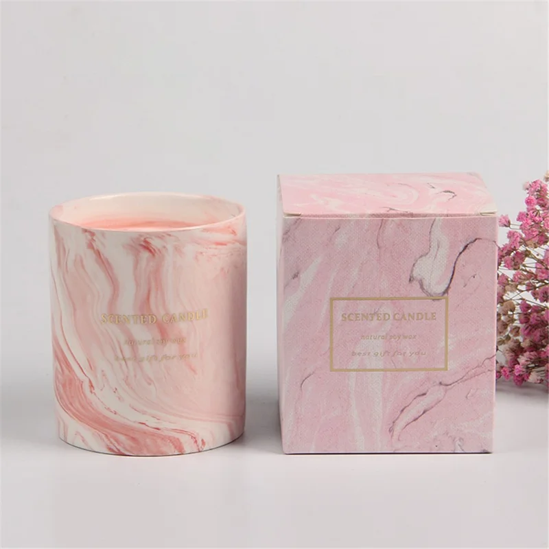 XY186 Scented Candle Ceramic Cup Soy Wax Soy Wax Candle Home Fragrance Decor Gift - Sakura / Tea