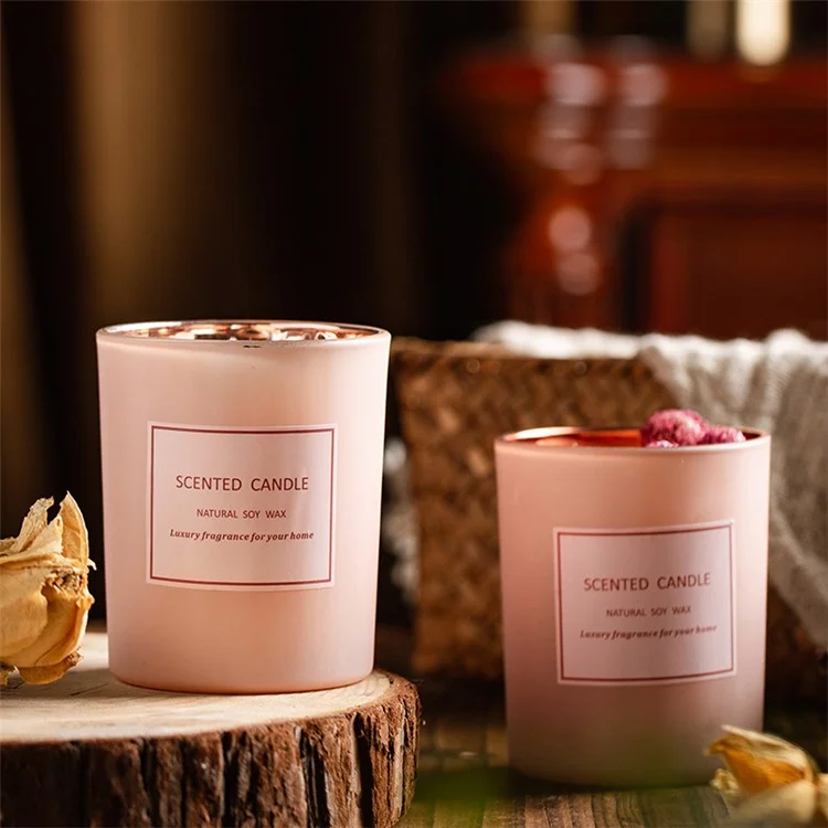 XY202104202 Getrocknete Blumen Duftkerze Aromatherapie Sojakerze Heimkerzen Pink Atmosphäre - Erdreich
