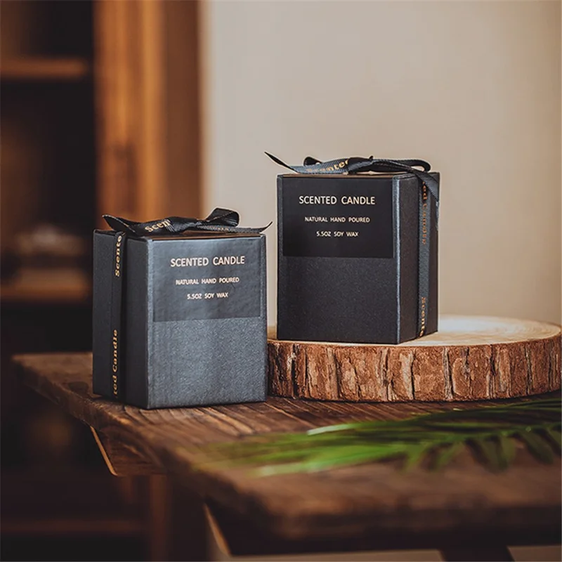 XY-20200902 Scented Candles Black Jar Soy Wax Candles Gift Relaxing Stress - Peony / Blush Suede