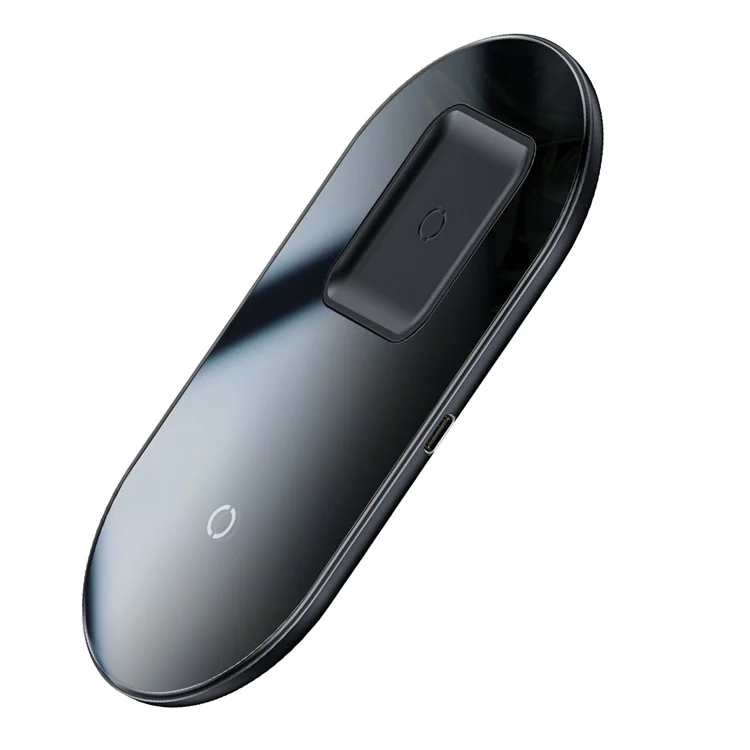 BASEUS Simple 2-IN-1 Wireless Charger Pro Version + Type-C Cavo di ricarica - Nero