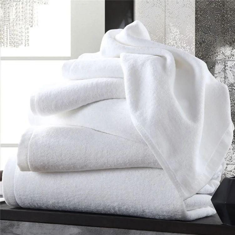 Toalha de Algodão Super Absorvente de 80CM X 160CM, Leve, Macia e Branca, Ideal para Hotel, Casa, Banheiro, Spa e Academia