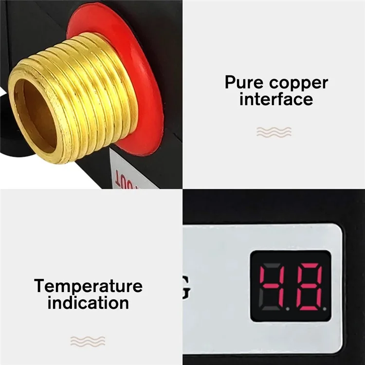 Scaldacqua elettrico miniaturizzato per cucina, riscaldamento rapido, temperatura costante, 3800W, spina EU 220V - Nero
