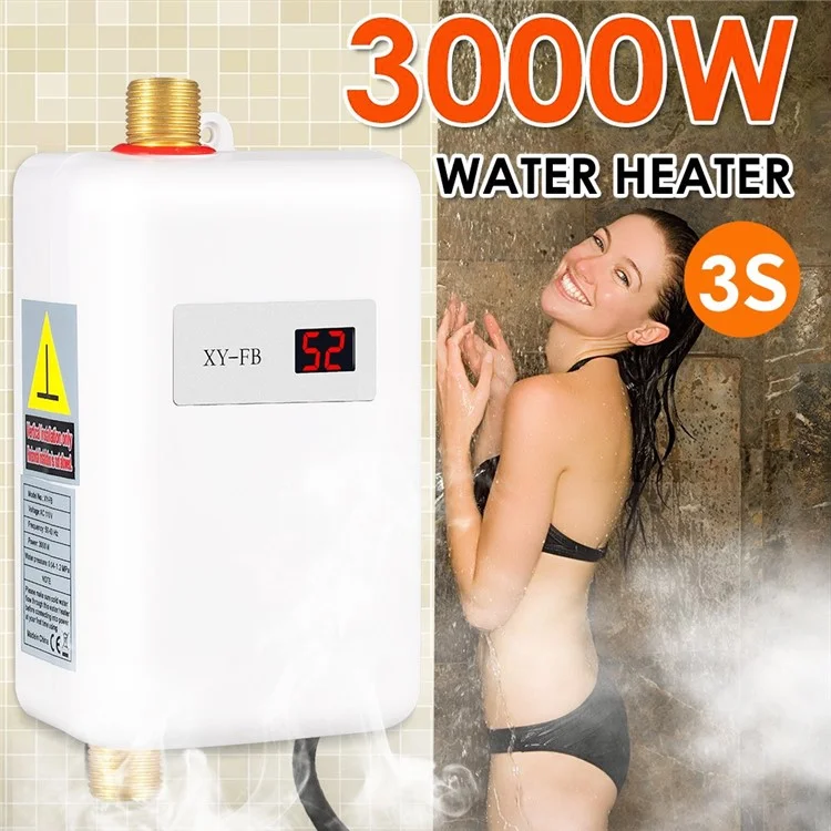Scaldacqua elettrico miniaturizzato per cucina, riscaldamento rapido, temperatura costante, 3800W, spina EU 220V - Nero