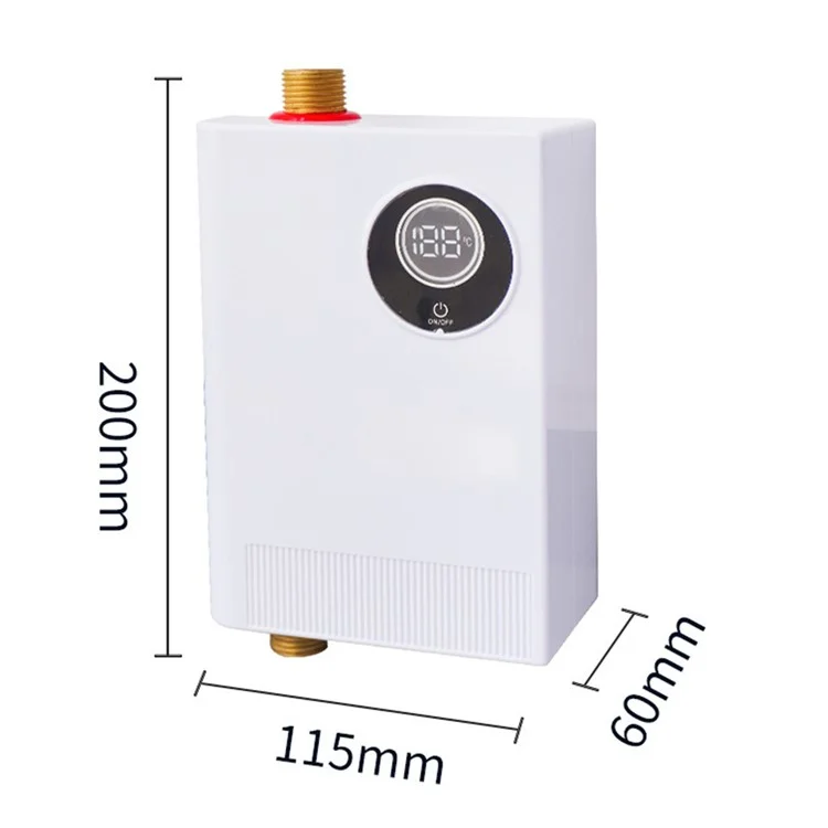 Minuscola Resistenza Elettrica per Acqua da Cucina, Scaldacqua Istantaneo a Temperatura Costante, 3800W Spina EU 220V - Nero