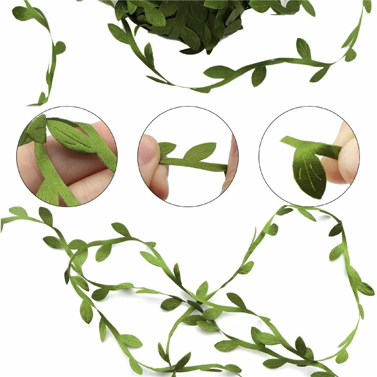 5m Simulation Green Willow Feuilles Accessoires de Bricolage de Rotin