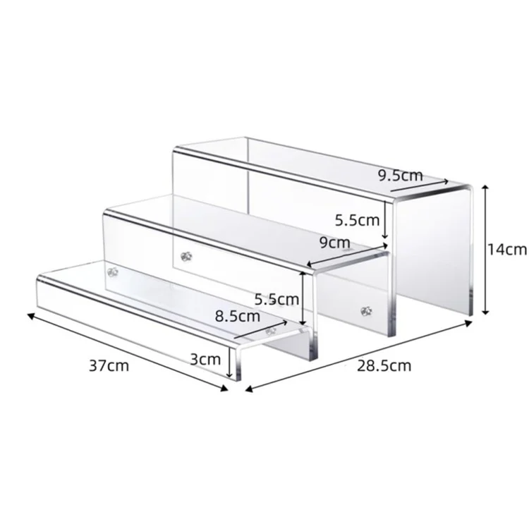 Transparent Acrylic 3-Tier Wine Bottle Holder Rack Display Shelf for Mugs Vases Organization