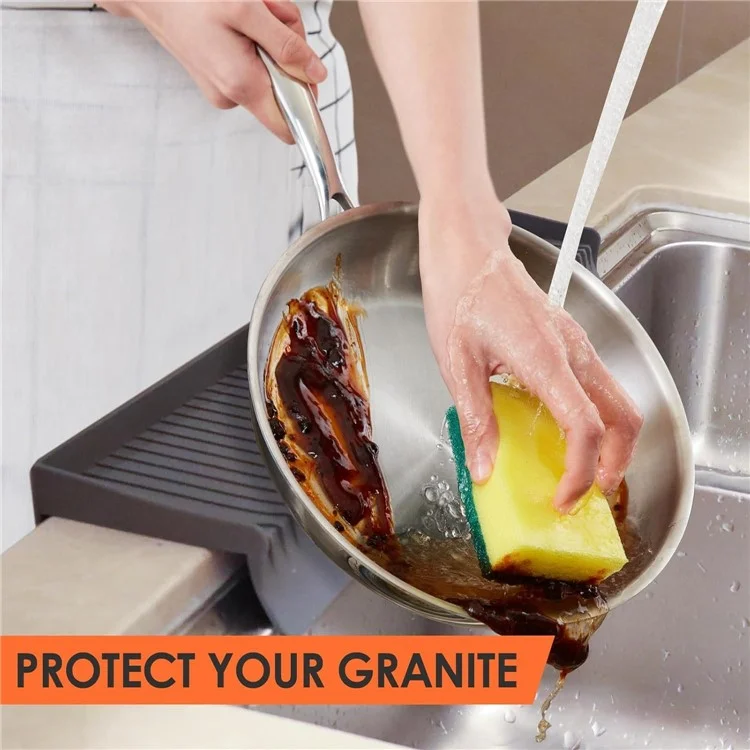 Kitchen Bathtub Sink Edge Silicone Water Baffle Cuttable Prevent Splashing Water Barrier - Grey