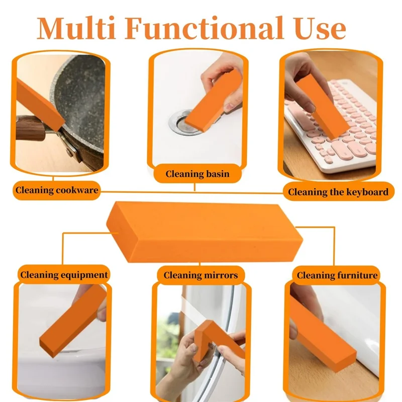 Stainless Steel Scratch Limescale Eraser Rubber Rust Cleaning Eraser for Knives & Pans Kitchen