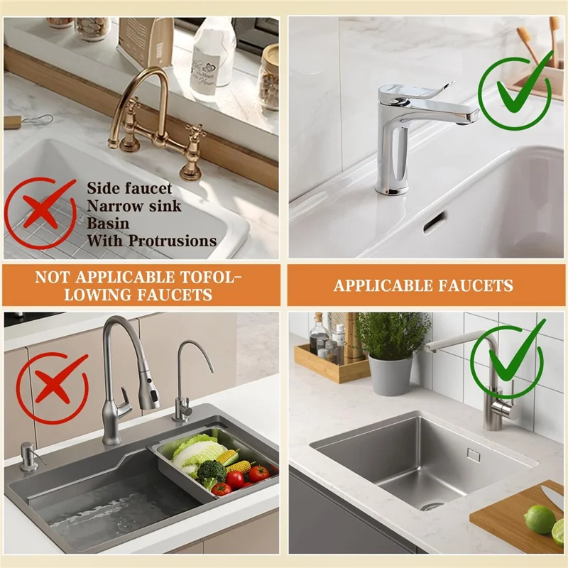 Silicone Faucet Splash Guard Mat Faucet Sink Drying Mat Dish Sponge Holder for Home Kitchen - Grey