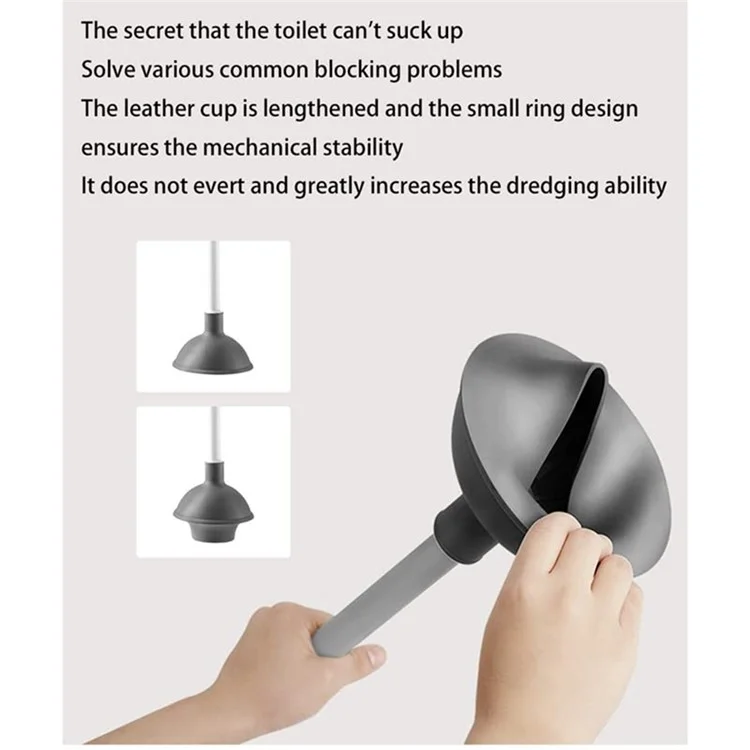 Long Handle Toilet Cleaner Brush Plunger Bathroom Cleaning Tool with Holder Base Set