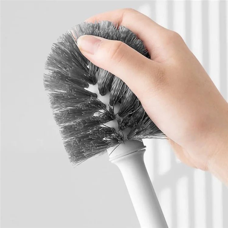 Long Handle Toilet Cleaner Brush Plunger Bathroom Cleaning Tool with Holder Base Set