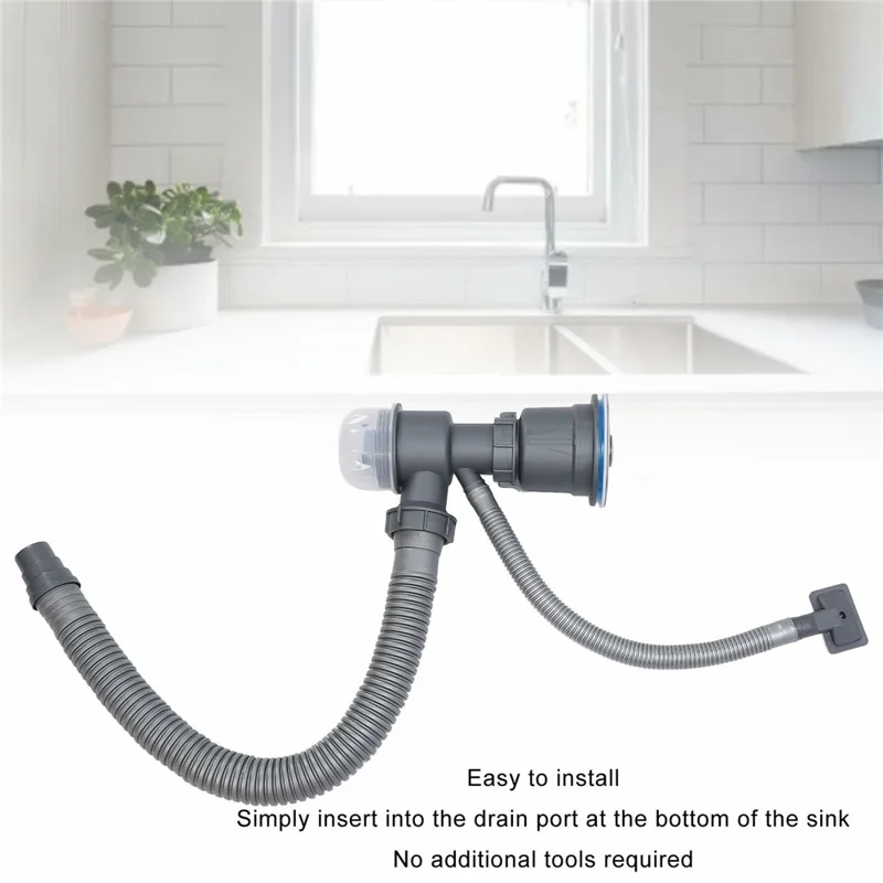 One Sink Drain Kit Sink Flexible Sink Drain Pipe with Anti-Odor Sealing