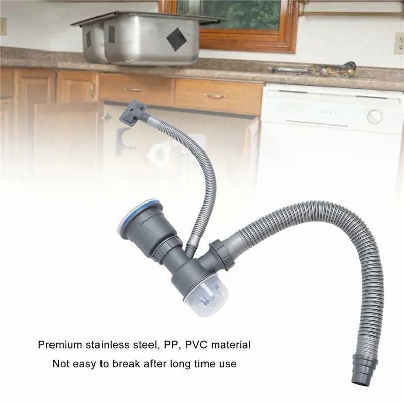 One Sink Drain Kit Sink Flexible Sink Drain Pipe with Anti-Odor Sealing