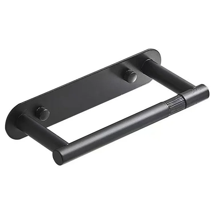 Support à essuie-tout de cuisine en acier inoxydable monté au mur, rangement pour boîte de mouchoirs, support à rouleau suspendu - Noir