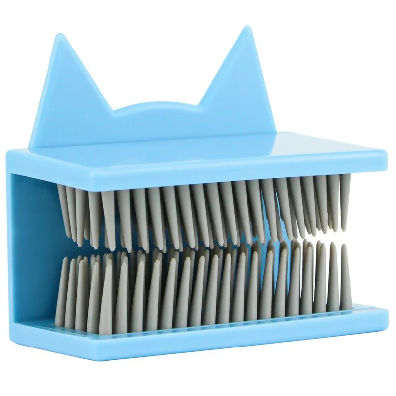 Shower Wall Hair Catcher Bathroom Bathtub Drain Protector Hair Collector Anti Clog Device For Home Use - Cat Ears  /  Blue
