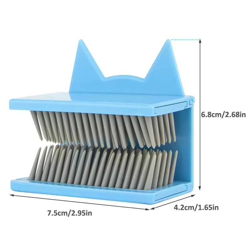 Shower Wall Hair Catcher Bathroom Bathtub Drain Protector Hair Collector Anti Clog Device For Home Use - Cat Ears  /  Blue