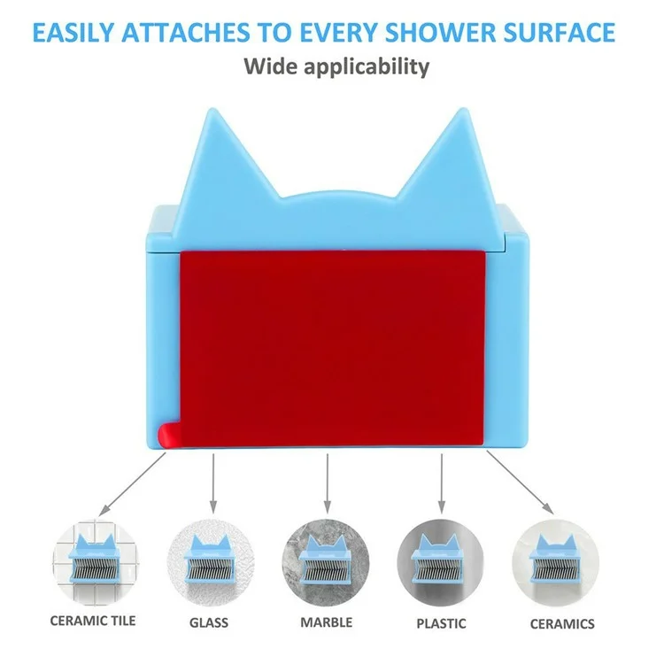 Shower Wall Hair Catcher Bathroom Bathtub Drain Protector Hair Collector Anti Clog Device For Home Use - Square  /  Blue
