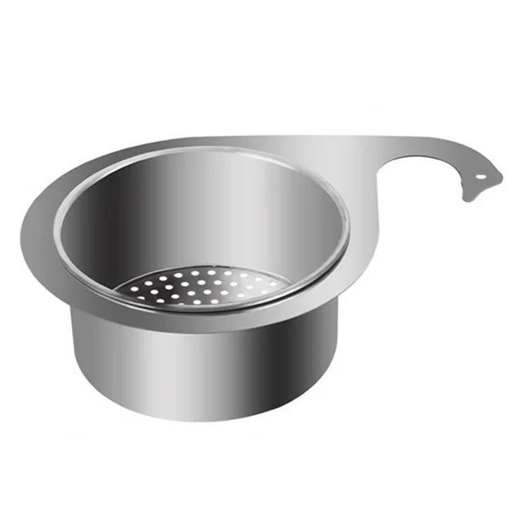 22.5 x 10 x 6cm Kitchen Sink Swan Drainer Stainless Steel Hanging Basket Dry Wet Separation Rack (No FDA)