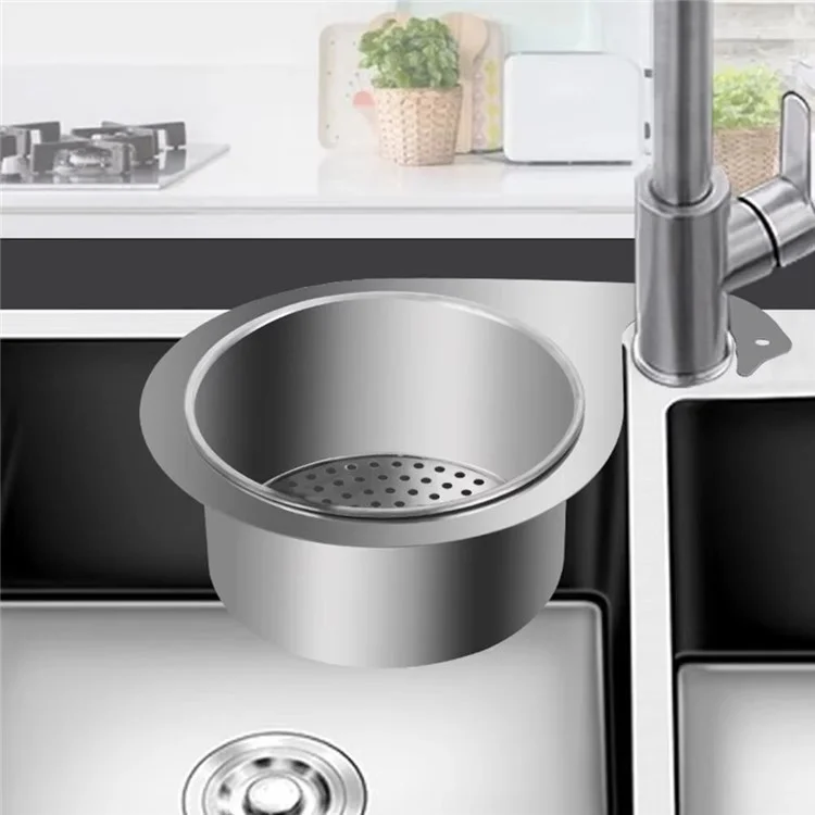 22.5 x 10 x 6cm Kitchen Sink Swan Drainer Stainless Steel Hanging Basket Dry Wet Separation Rack (No FDA)