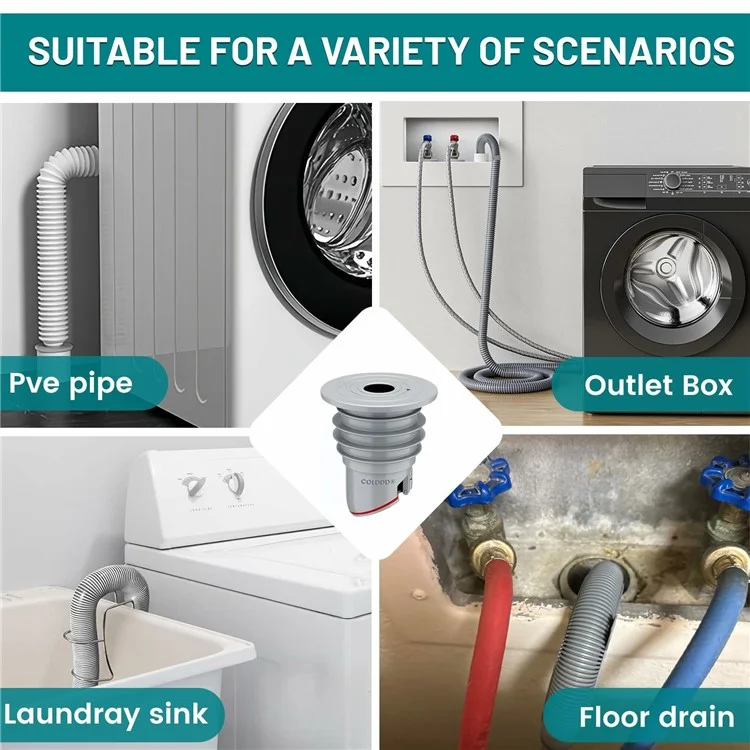 45-50mm Sewer Pipe Silicone Drain Seal Ring Kitchen Sink Washing Machine Bathroom Anti-Odor Drain Pipe Connection Plug