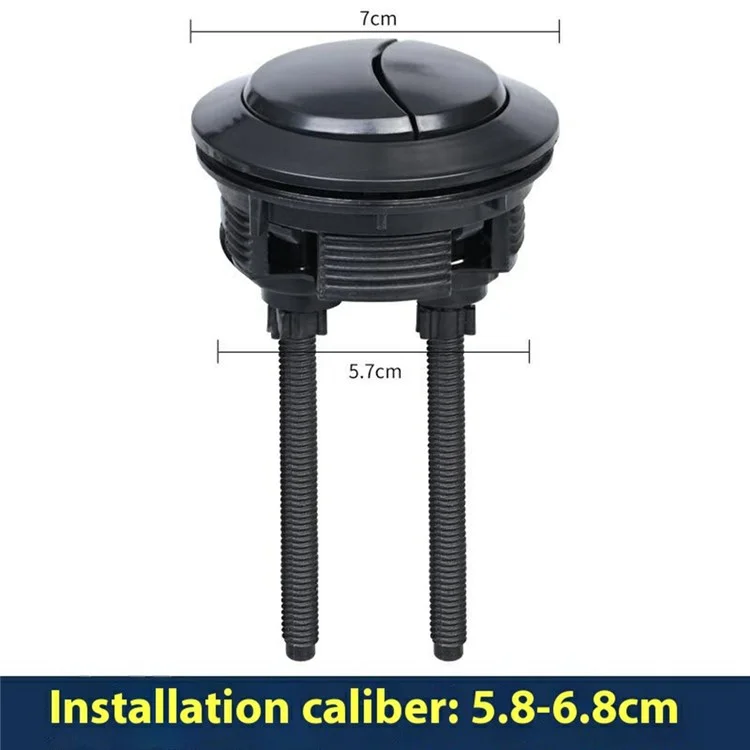 Toilet Tank Flush Button Dual Push Universal Seat Press Round Switch for Bathroom, Size L - White