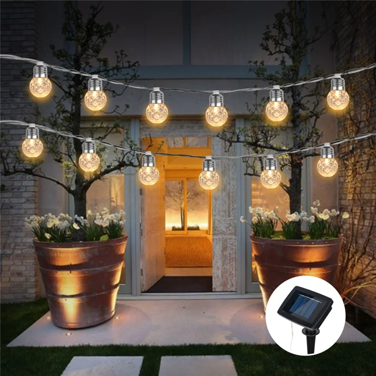 3.8M 10LED Pineapple Bulb Solar Lamp String Light Outdoor Garden Decoration