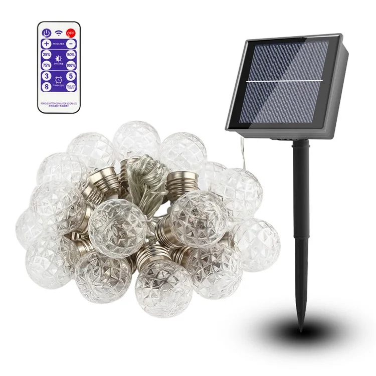 6M 20LED Pineapple Bulb Solar Powered String Light with Remote Control Outdoor Garden Lamp Decoration