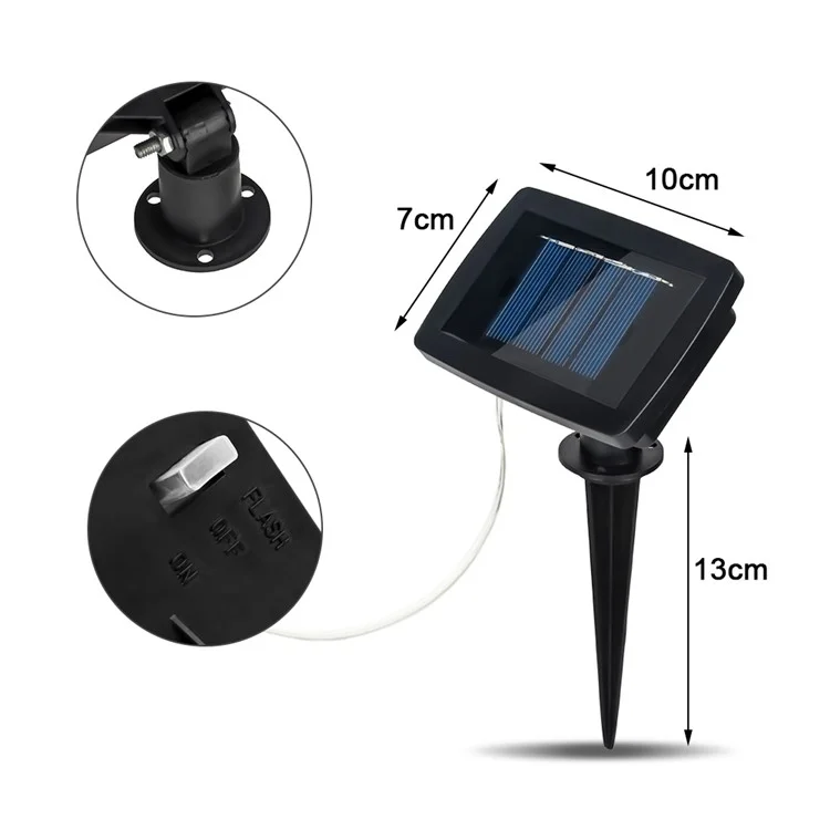 6M 20LED Pineapple Bulb Solar Powered String Light with Remote Control Outdoor Garden Lamp Decoration