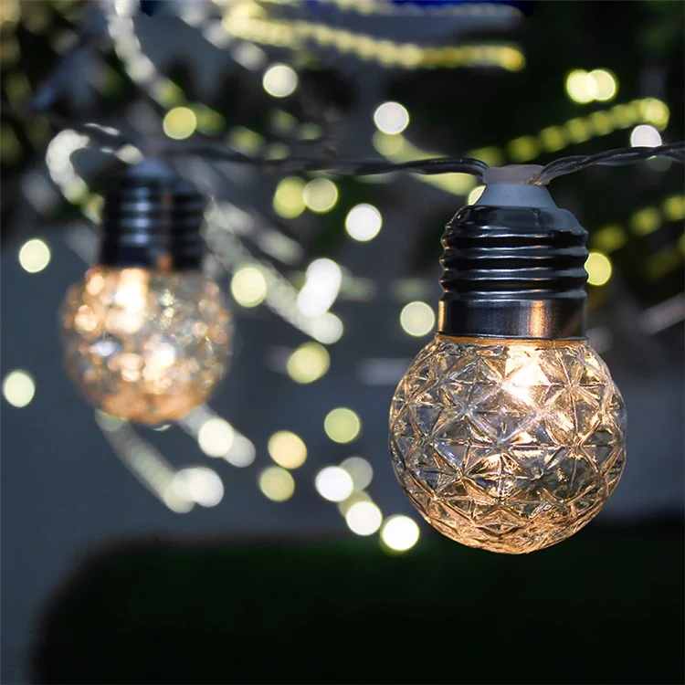 6M 20LED Pineapple Bulb Solar Powered String Light with Remote Control Outdoor Garden Lamp Decoration