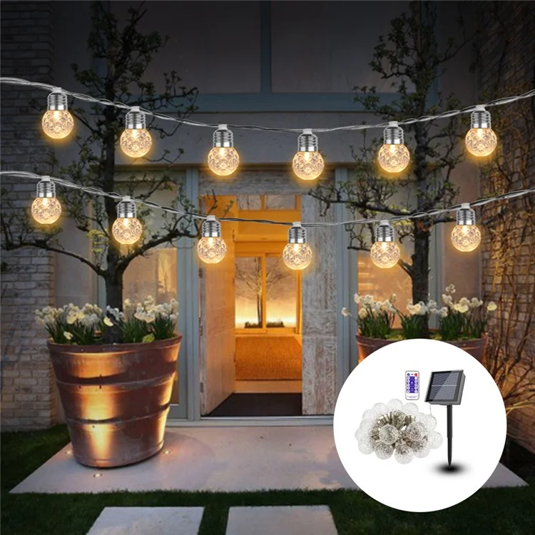 6M 20LED Pineapple Bulb Solar Powered String Light with Remote Control Outdoor Garden Lamp Decoration