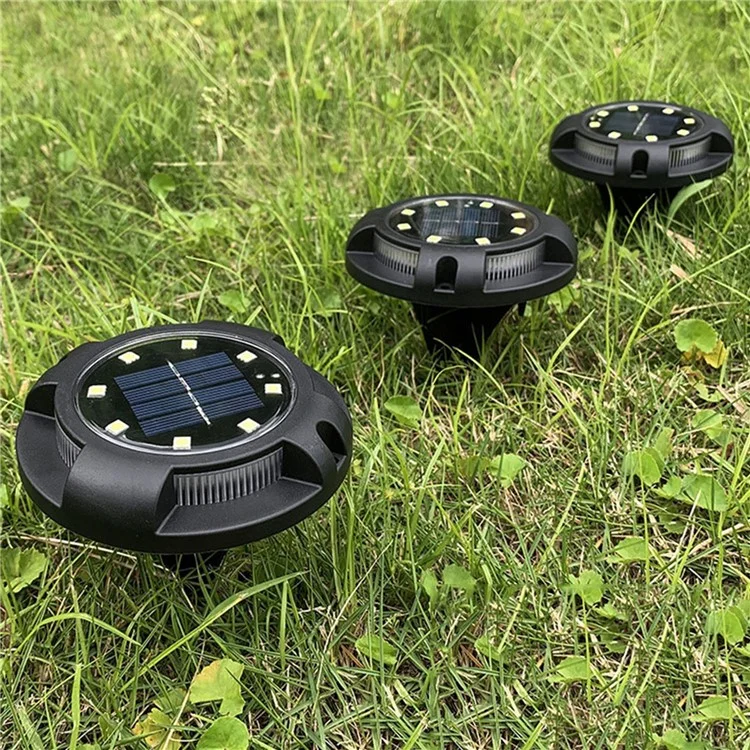 8Pcs SL6001 Outdoor Waterproof Solar Powered LED Ground Light Garden Lawn Pathway Underground Lamp - Warm Light+Colorful Light