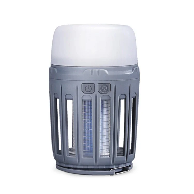 HEWOLF HW-M1832 2-in-1 Moskito-Killer-Zelt-Licht tragbare LED-Camping-Laterne Anti-Bug-Insektenfalle für Innen und Außen - Grau