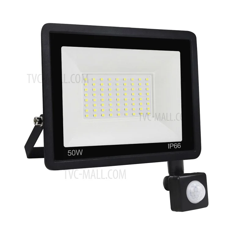 Projecteur extérieur étanche IP66 à 72 LED de 50W avec support en U style B et capteur de mouvement [capteur PIR]