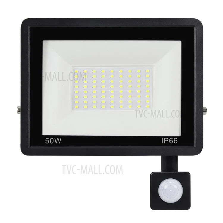 Projecteur extérieur étanche IP66 à 72 LED de 50W avec support en U style B et capteur de mouvement [capteur PIR]