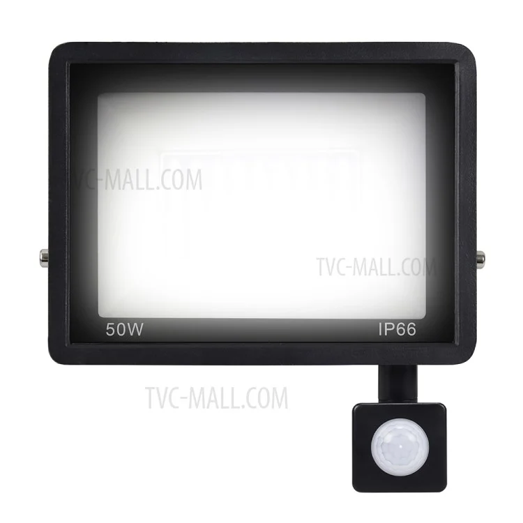 Projecteur extérieur étanche IP66 à 72 LED de 50W avec support en U style B et capteur de mouvement [capteur PIR]