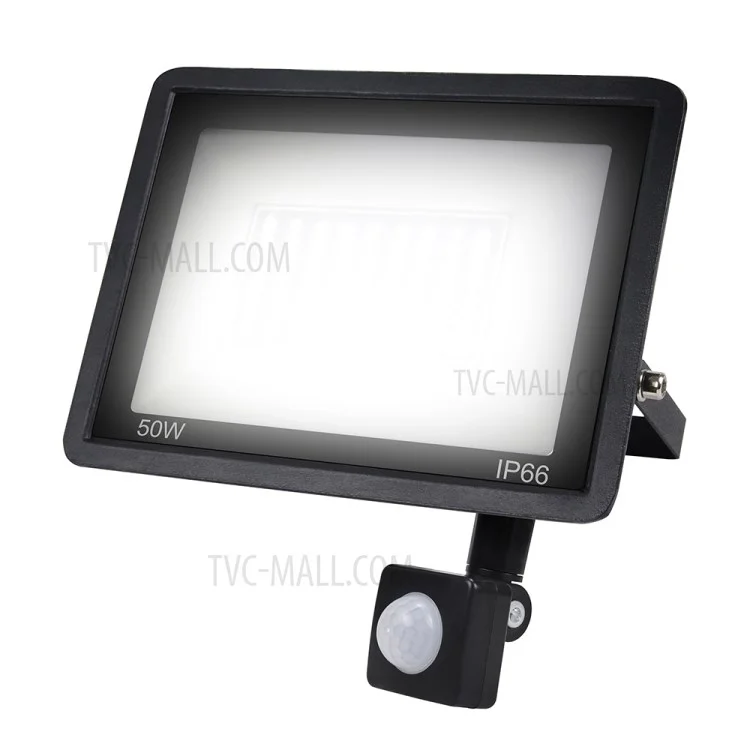 Projecteur extérieur étanche IP66 à 72 LED de 50W avec support en U style B et capteur de mouvement [capteur PIR]